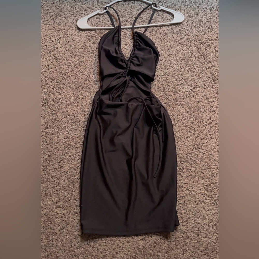 Strapped Black Mini Dress